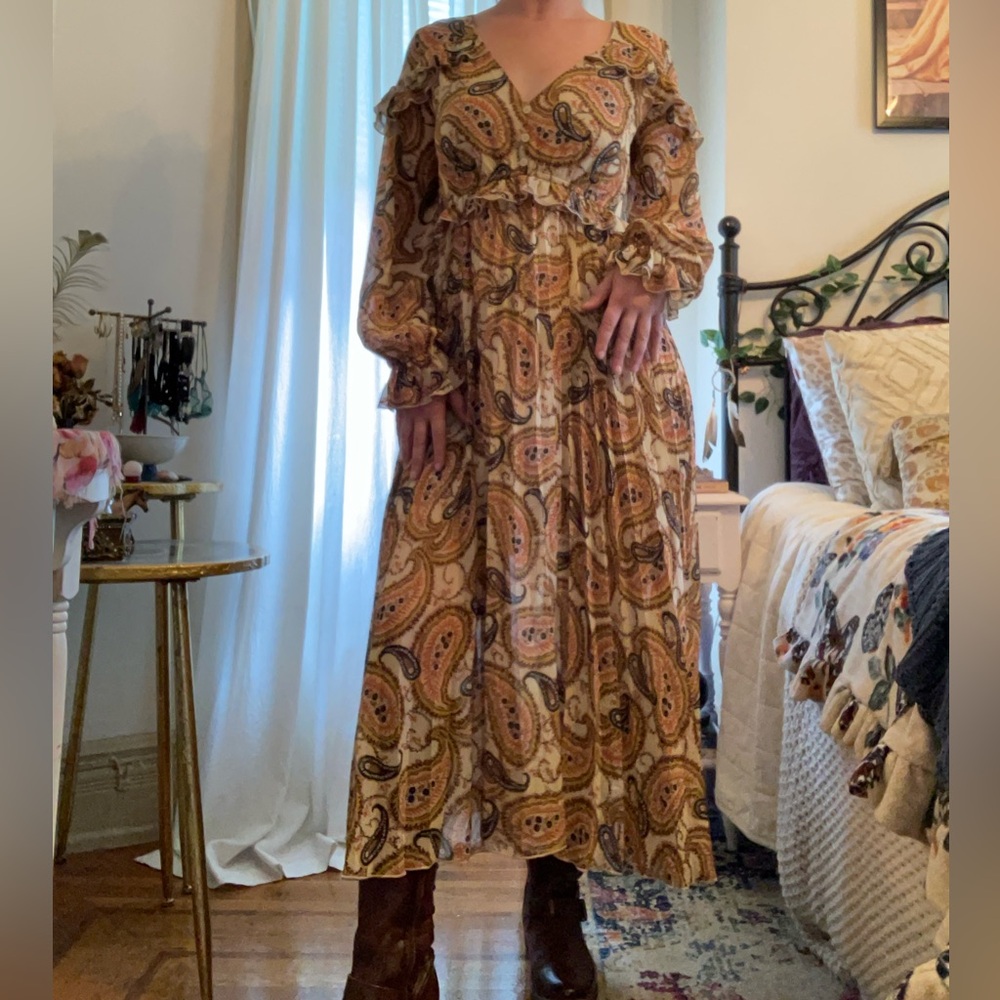 Prairie, paisley midi dress